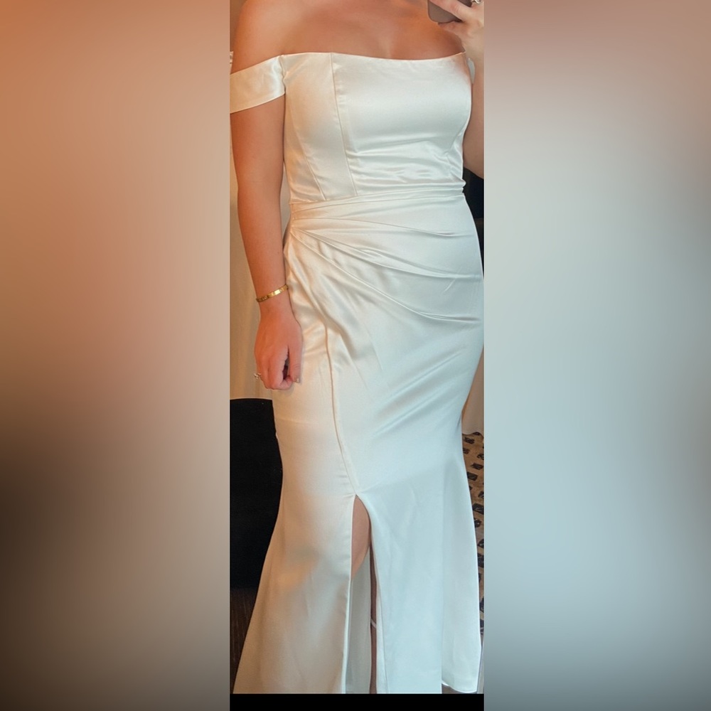 Watters White Satin Dress